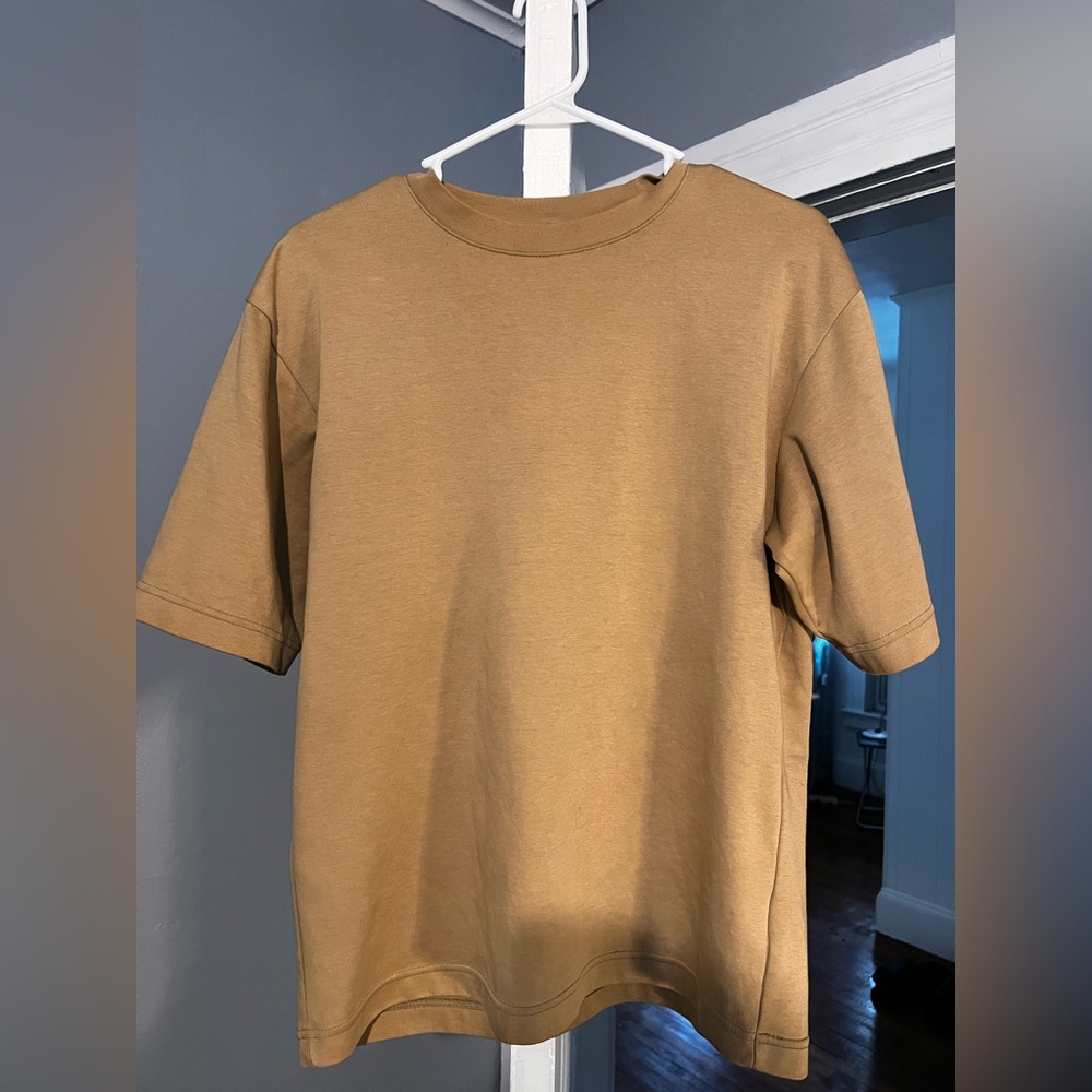 AIRism Cotton Oversized T-Shirt | Half-Sleeve (Khaki)